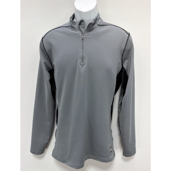 Nike Pro Combat Hyperwarm Dri-Fit Max Mens L 1/4 Zip Pullover Gray 543596-065 - Picture 1 of 8
